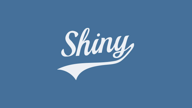 Shiny logo on blue background